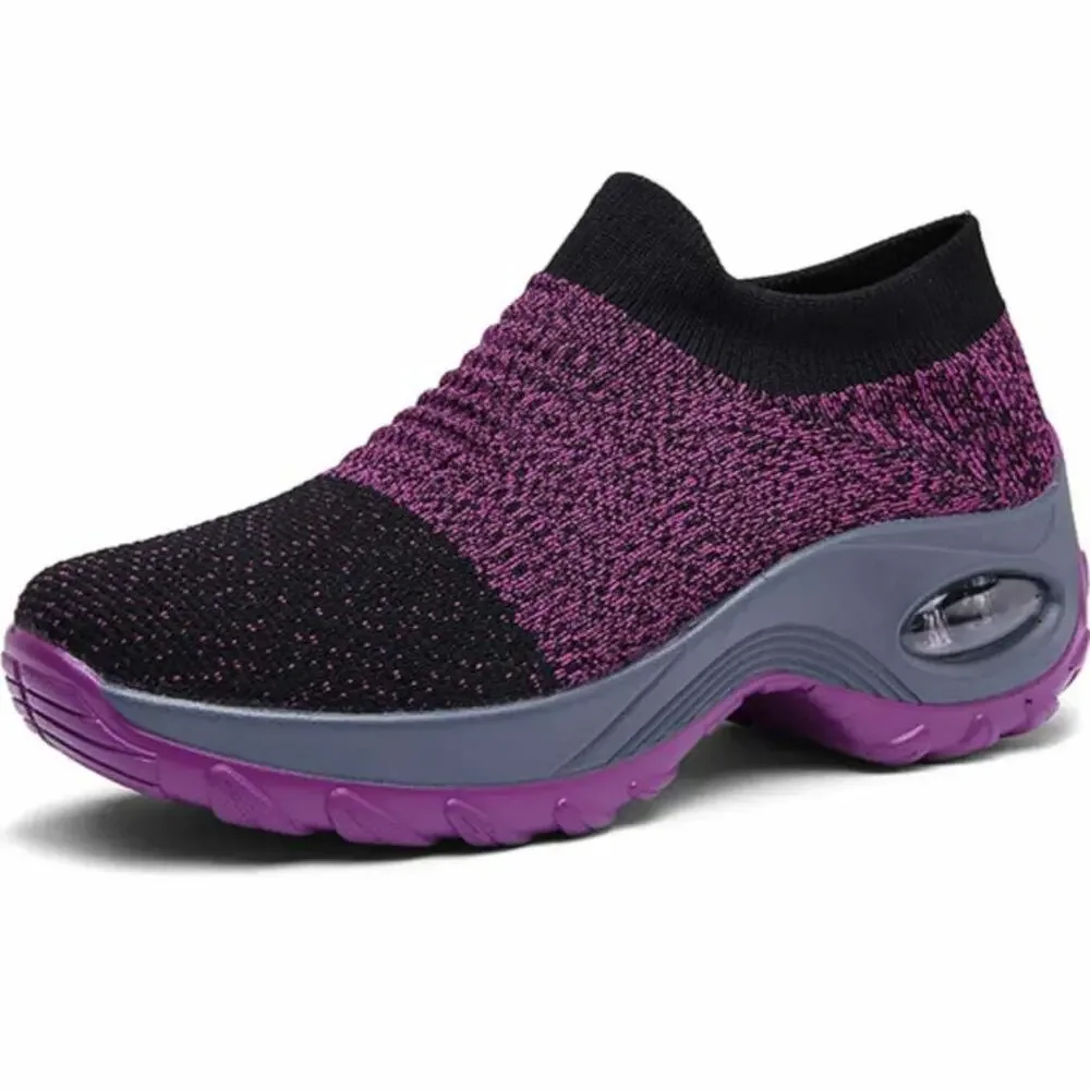 Gloryinterest Walking Shoes for Women Sock‎ Sneakers Purple US size 4.5